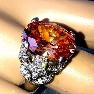 Joseph Esposito sterling silver citrine CZ ring